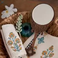 Faye Block Print Hand Towel ( Set Of 2 )