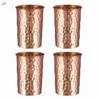 Hammered Copper Glass Set of 4