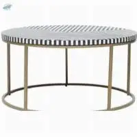 Wood /Metal Coffee Table With Resin Work On Top