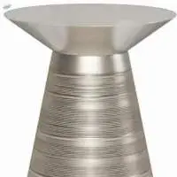 Metal Accent Table Brushed Nickel Finish