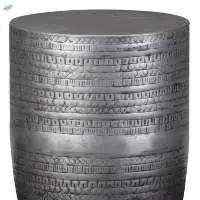 Metal Accent Table Brushed Nickel Finish