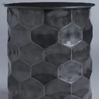 Metal Accent Drum Table Powder Coated Finish