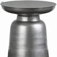 Metal Accent Drum Table Powder Coated Finish