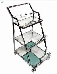 S.S. Bar Cart With Glossy Finish