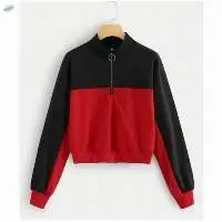 Contrast Half Zip Up Sweatshirt