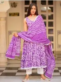Hand Block Print Anarkali Style Kurta