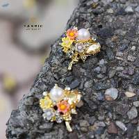 Designer Floral Metal Button