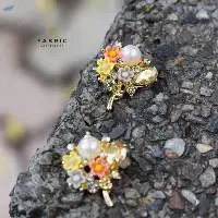 Designer Floral Metal Button