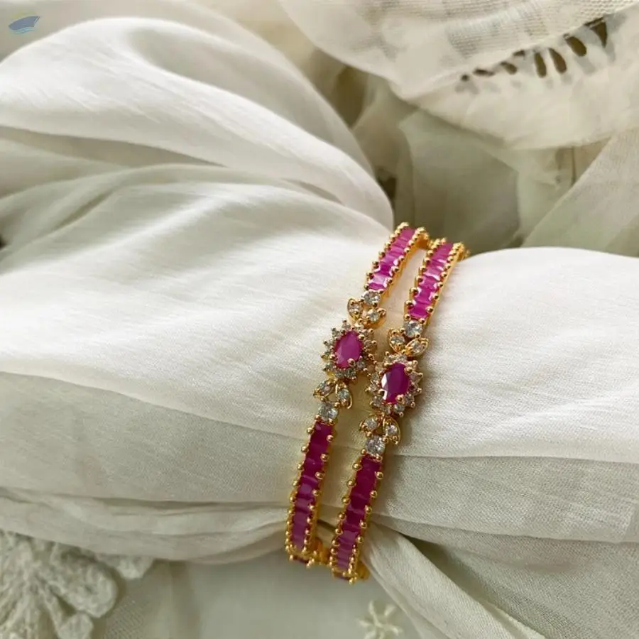 Set Of 2 Ruby Shine Bangles