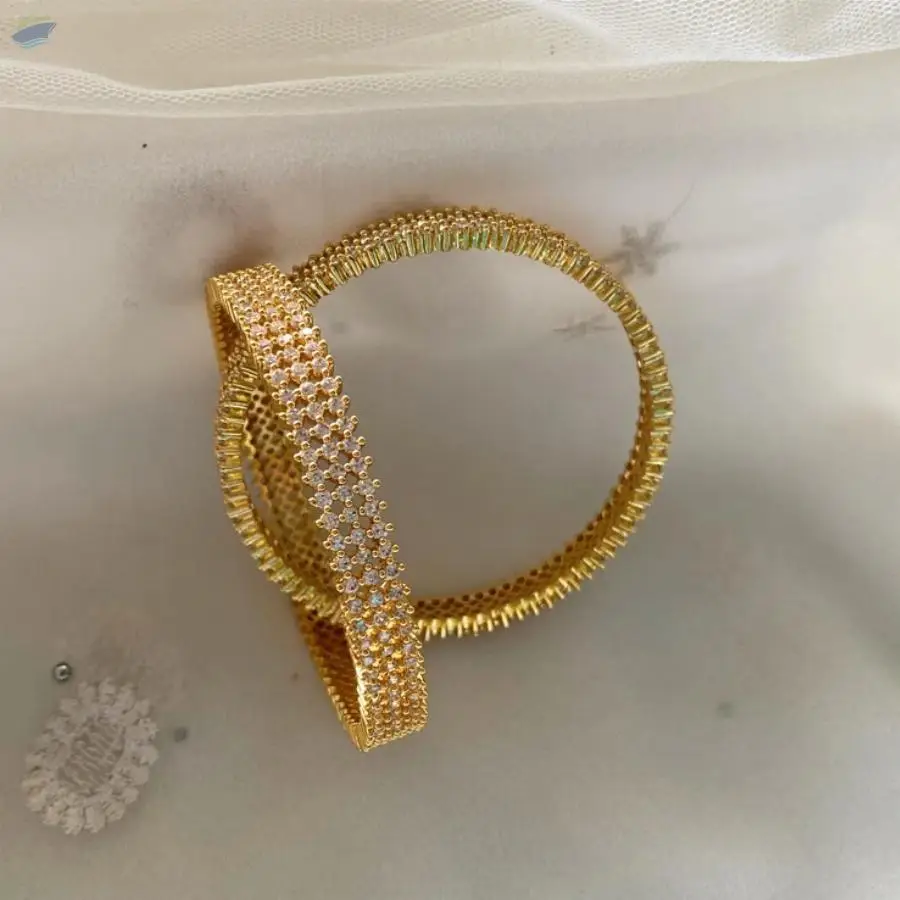 Gold AD Twinkle Row Bangles