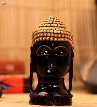 Wooden Black Buddha Face