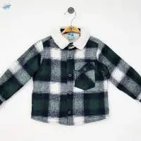 Wholesale Boys Shirt With Plaid Patterned 6-9Y