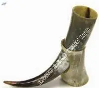Cow Horn / Drinking Horn With Horn Holder