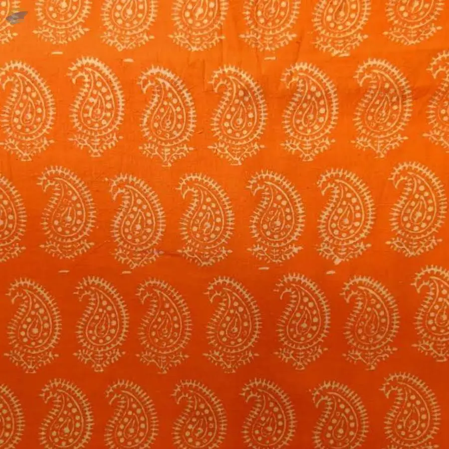 Cream Kairi Hand Block Print Fabric by Aditya Consultant. Supplier from