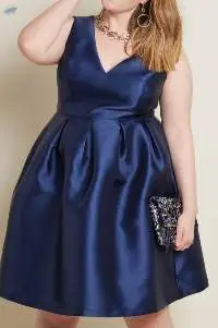 Celebrated Fit and Flare Dress in Navy