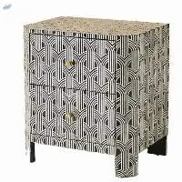 Black Color Bedside Table with 2 Drawers