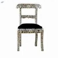 Black Color Luxury Style Bone Inlay Chair