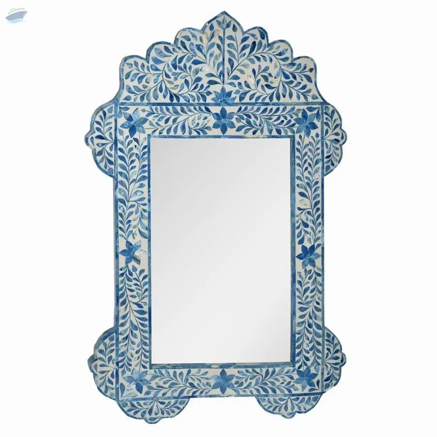 Blue Bone Inlay Mirror by Onavia
