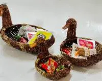 rattan woven animal storage basket