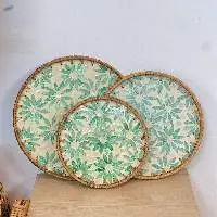 Mother Pearl Rattan Tray