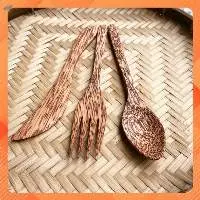 Coconut Set 3 Pieces Spoon Knife Fork