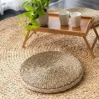 Handmade Seat Cushion Ottoman/ Seagrass Cushion