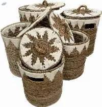 Round Baskets Set of 4 with Lids B4RN2.BB-MY