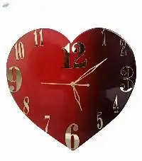 Wall Wooden Watch In Heart Shape