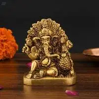 Ganesha with Peacock Statue