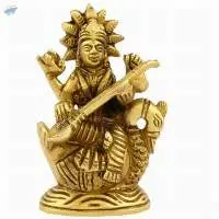 Goddess Brass Saraswati Idol