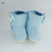 Pure Blue Color Soft Baby Shoes