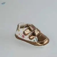 Newborn Prewalker Bronze Color Soft Baby Shoe