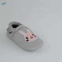 Pure Gray Real Leather Soft Baby Shoes