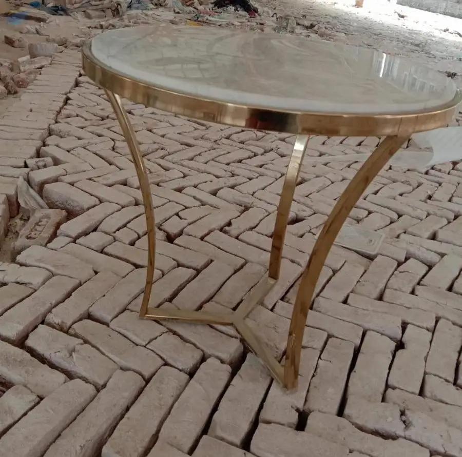 Marble Top Round Stool