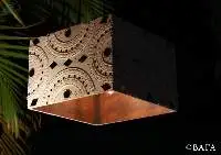 Large Paper Mache Lamp Square - White Bliss