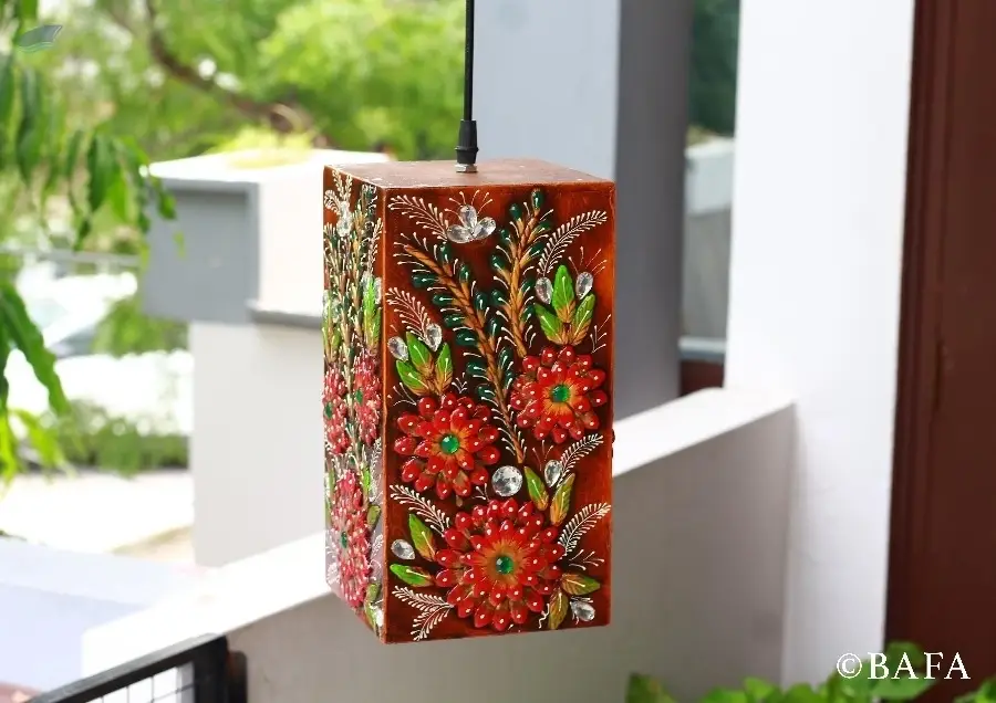 Paper Mache Lamp - Madagascar Tropical