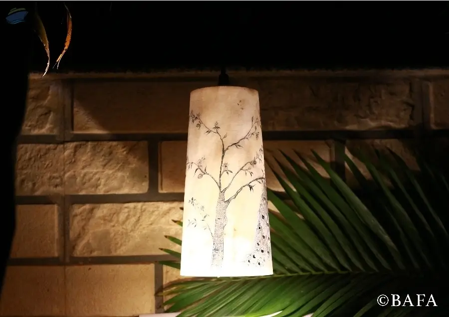 Marble Lamps Peacock - Glowing Night