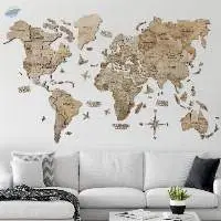 3D World Wooden Map Terra