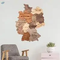 3D Germany Wooden Map Multicolor
