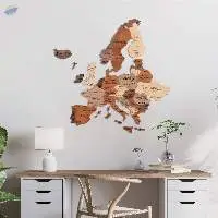 3D Europe Wooden Map Multicolor