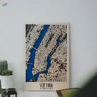 3D Wooden City Map New York
