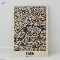 3D Wooden City Map London