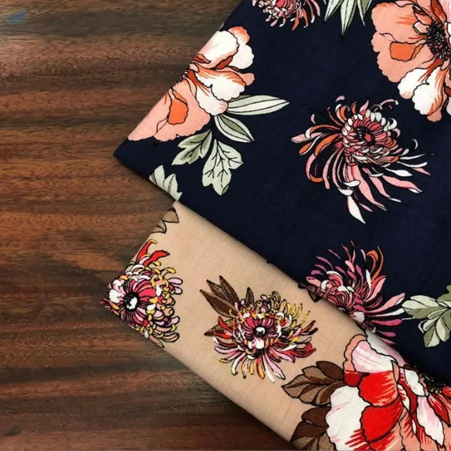 Print Rayon Slub Fabric