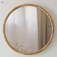 Round Wooden Mirror Diameter 60cm (24 in)
