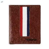 Leather woody finish RFID Vertical-Fold Wallet