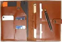 Leather Portfolio Button Closure