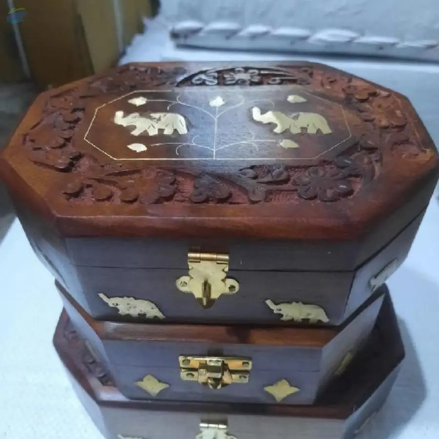 Hexagonal Wooden Box