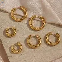 Gold plated brass earrings