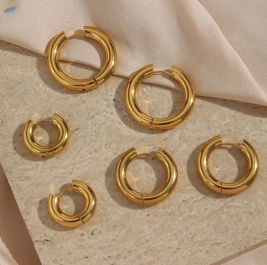 Gold plated brass earrings