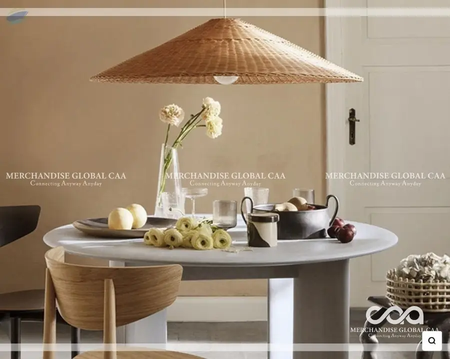 Woven Rattan Pendant Light Wicker Cone Lamp